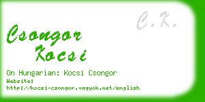 csongor kocsi business card